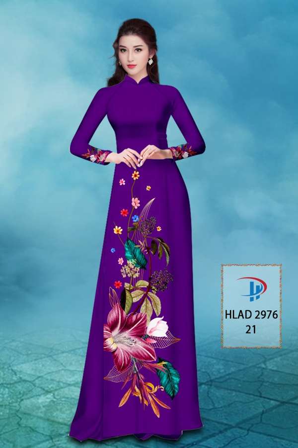 Vải Áo Dài Hoa In 3D AD HLAD2976 54